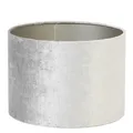 Produktbild: Lampenschirm Zylinder Velours Grau Silber für Tischleuchte Hängeleuchte Stand...