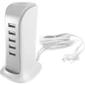 Produktbild: Dudao A5EU 5x USB charger + power cable (white) (25 W, 5 Ports) (A5EU)