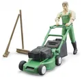 Produktbild: Bruder® Spiel bworld Gärtner mit Rasenmäher abnehmbarem Korb Spielfigur ab 4 Jahren