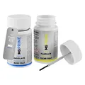 Produktbild: MG PRIME Autolack Lackstift Set für Piaggio 2/3 / G03 Grigio Titanio Metallic/Grau Travolgente Basislack Klarlack je 50ml