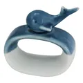 Produktbild: Serviettenring - Wal aus Steingut lackiert 6 cm BLAU/WEIß Sea-Club