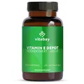 Produktbild: Vitabay Vitamin E 600 IE Depot – 200 Vegane Kapseln Hochdosiert mit Tocopherol & Tocotrienol – Trägt zum Schutz der Zellen vor oxidativem Stress bei – Laborgeprüft in Deutschland