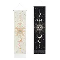 Produktbild: Yugarlibi 2er Set Mondphasen Wandteppich, Blumen Wandbehang Schwarz Weiß Wandteppich, Dekorative Böhmischen Baumwolle Lange Wandteppiche Wandkunst für Schlafzimmer, Schwarz und Weiß 130x32.5cm