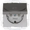 Produktbild: Kopp Schutzkontakt-Steckdose mit Deckel Athenis stahl (940147089)