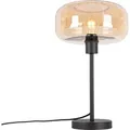 Produktbild: Art-deco-tischlampe Schwarz Mit Braunem Glas - Bizle