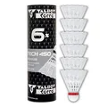 Produktbild: Talbot Torro Badminton Ball Tech 450, 6er Dose, Farbe: Weiß, Geschwindigkeit: Rot/Schnell, Premium-Nylonfederball, Federball Shuttle, Nylonshuttles, für Indoor & Outdoor Federball & Badminton