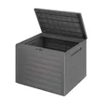 Produktbild: Casaria® Gartenbox 190L UV-beständig Griffmulden Verschlussvorrichtung Balkon Terrasse Wohnzimmer Wintergarten Box Kissenbox 78x44cm Holz-Optik Grau