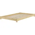 Produktbild: Erst-Holz Breites, flaches Futonbett Einzelbett 120x200 Kiefer massiv V-60.51-12 Rollrost inkl.