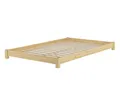 Produktbild: ERST-HOLZ Futonbett Breites Flaches Futonbett Einzelbett 120 x 200 cm Kiefer Massiv, Kiefer farblos lackiert