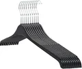 Produktbild: RSR Hangers 50 Stück Kleiderbügel Blusenbügel 47 cm hochwertigem Kunststoff | Hemdenbügel | 360° drehbarer Haken | Anti-Rutsch | Schwarz | SHR