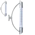 Produktbild: ORION GROUP Fensterthermometer Außenthermometer 24 cm Gartenthermometer Analog Thermometer Temperaturanzeige Silber