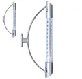 Produktbild: Orion Group Fensterthermometer außen aus Edelstahl mit Acryl und Wandhalterung, witterungsbeständig, verchromt, gut ablesbare Skala