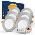 Produktbild: LED Einbaustrahler 230V flach 6er Set 9W – IP54 Deckenstrahler für Bad – 3000...