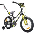 Produktbild: Sun Baby Tiger Bike Kinderfahrrad Jungen Fahrrad Stützräder 12 14 16 Zoll ab 2-6 Jahre BMX Kinder Fahrrad (16 Zoll, Grün) - Schwarz/Grün