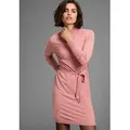 Produktbild: Strickkleid LAURA SCOTT, Damen, Gr. 44, N-Gr, rose, melange, Strick, Obermaterial: 50% Viskose, 26% Polyamid, 24% Polyester, unifarben, Basic, oversize mini, hoch geschlossener Ausschnitt, Kleider Strickkleid, mit Bindegürtel und Stehkragen - NEUE KOLLEKTION