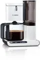 Produktbild: BOSCH Filterkaffeemaschine Styline TKA8011, Aroma Sensor, Aromaschutz-Glaskanne 1,25 L, 1,25l Kaffeekanne, Papierfilter 1x4, für 10-15 Tassen, Abschaltautomatik, Entkalkungssystem, schwarz