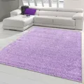 Produktbild: Hochflor-Teppich in Flieder – Perfekt für Fußbodenheizung Größe 120 x 170 cm