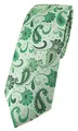 Produktbild: TigerTie - schmale Designer Krawatte in grün grasgrün anthrazit Paisley gemustert