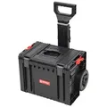 Produktbild: Qbrick System PRO Cart 2.0 mobile Box auf Rädern stapelbar 450 x 390 x 690 mm 28 l mit Teleskopgriff - Schwarz