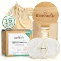 Produktbild: BAMBUNA wiederverwendbare Abschminkpads | 18 Stück Baumwollpads|waschbare Make-up-Pads mit Aufbewahrungsbox und Waschbeutel | Zero Waste Kosmetikpads für Gesicht und Augen | vegan und plastikfrei