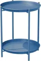 Produktbild: Runder Beistelltisch mit 2 Ebenen - Metall 45x45x53cm - Pfauen Blau