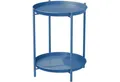 Produktbild: LuxusKollektion Beistelltisch Runder Beistelltisch Metall 2 Ebenen abnehmbare Schale 45x45x53cm Blau