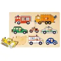 Produktbild: Goki 57996 Steckpuzzle Kinder Holzpuzzle mit Feuerwehr, Polizei, Bagger & weiter