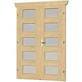 Produktbild: Skan Holz Doppeltür BxH 123,4 x 19,3 cm mit Milchglas für 28 mm Häuser