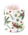 Produktbild: Ambiente Kerze Stumpenkerze Lampionkerze 9 cm hoch Brenndauer ca 35h Weihnachten Advent Ilex Stechpalme Zweige Winter greenery