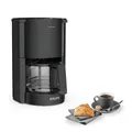 Produktbild: Krups F30908 ProAroma Filterkaffeemaschine mit Glaskanne, 1,25L Füllmenge, 10-15 Tassen, 1050W, Schwarz