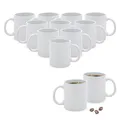 Produktbild: Blanko Tasse 310 ml mit Henkel - 6er / 12er Set - Tee Kakao Kaffe Becher weiß