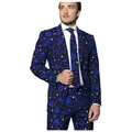 Produktbild: Opposuits Partyanzug Star Wars Starry Side Kostüm Anzug - für Karneval, Die dunkle Seite von Weihnachten - Herrenazug mit Star Wars-Motiven blau 54