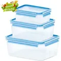 Produktbild: Emsa Clip & Close 3Er Set Frischhaltedosen, 0,55 / 1,0 / 2,3 L, 508566, Farbe: Blau - Weiß