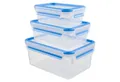 Produktbild: Emsa Müslischale CLIP & CLOSE Frischhaltedosen 3er Set, Blau, 0,55 / 1,0 / 2,2 L