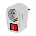 Produktbild: Kestek Zwischensteckdose 1-fach, Schutzkontakt, Steckdosenadapter mit Schalter