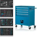 Produktbild: Werkzeugwagen inkl. Werkzeug 70 Teile + großes Fach - Blau