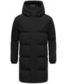 Produktbild: STONE HARBOUR Herren Steppmantel mit kuscheligem Fleece-Innenfutter warmer Wintermantel mit großer Kapuze Hadrieen XX Black Gr. L