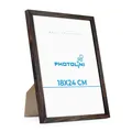 Produktbild: PHOTOLINI Bilderrahmen 18x24 Eiche Dunkel aus MDF-Holz Poster-Rahmen, bruchsicheres Acrylglas, zum Aufhängen & Aufstellen, extra Zubehör - für Fotos & Poster