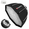 Produktbild: Triopo 55 cm Fototafel Bowens Mount Octagon Umbrella Softbox Quick Installation Softbox + Honeycomb Grid für Studio Strobe Outdoor Fotografy