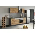 Produktbild: Held Möbel Küchenzeile Sorrento 210 cm Wotaneiche-Grafit ohne E-Geräte