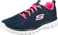Produktbild: Skechers Damen Graceful Get Connected Sneaker, Navy Mesh Hot Pink Trim, 42 EU