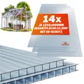 Produktbild: GARDEBRUK® 14x Polycarbonat Hohlkammerplatten 4mm Doppelstegplatte Stegplatten