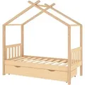 Produktbild: vidaXL Kinderbett mit Schublade Massivholz Kiefer 80x160 cm 322146