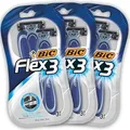 Produktbild: BIC Flex 3 Rasierer Herren, 9 Einwegrasiere, mit Aloe Vera & Vitamin E, Rasierer