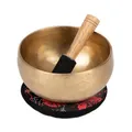 Produktbild: Bodhi Tibetische Klangschale Ø 13 cm | Handgefertigtes Klangschalen Set inkl. Kissen & Klöppel | Singing Bowl aus Indien | Ideal als spirituelles Geschenk | Meditationszubehör aus Bronze