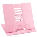 Produktbild: Buchständer, Buchständer Metall, Verstellbarer Leseständer für Lesen, Multifunktionales Metall-Lesegestell, Zusammenklappbarer Kinder Buchständer für Küche Arbeitszimmer Büro Schule (Rosa)