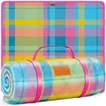 Produktbild: KESSER® Picknickdecke Campingdecke 200x200cm Stranddecke mit wasserdichter Unterseite dreilagig | Bequeme Picknick Decke mit Tragegriff für Strand & Camping | große Outdoor Decke faltbar & waschbar
