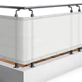 Produktbild: Sol Royal Balkon Sichtschutz PES SolVision PB2 90x300 cm Weiß - Balkonumspannung mit Ösen & Kordel, wasserabweisend & witterungsfest - blickdichte Balkonbespannung 160 g/m² mit UV-Schutz