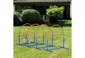 Produktbild: PawHut Agility-Hürde 4-teilges Steckhürdenset für ältere Hunde, PE, ABS, Hunde-Agility-Trainingsgeräte (4-tlg) Blau+Orange 88 x 64 x 95 cm