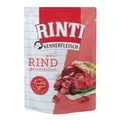 Produktbild: RINTI Kennerfleisch Rind | 10 x 400 g | Alleinfutter für ausgewachsene Hunde im Frischebeutel | Getreidefreies Futter mit hohem Fleischanteil | Zur Regulierung der Verdauung